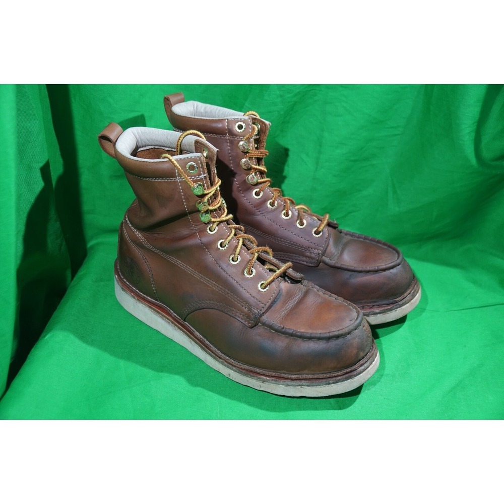 Rockrooster Mens Edgewood 6 Inch Brown Wedge Steel Toe Work Boots Size 10